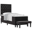 vidaXL Boxrugós ágy fejtámlával Fekete 200 x 80 cm Bársony