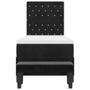 vidaXL Boxrugós ágy matracmal fejtámlával Fekete 80 x 200 cm Bársony