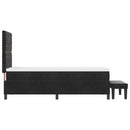 vidaXL Boxrugós ágy matracmal fejtámlával Fekete 80 x 200 cm Bársony