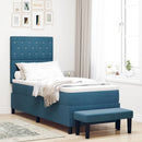 vidaXL Boxrugós ágy párnával fejtámlával Sötétkék 200 x 80 cm Bársony