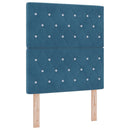 vidaXL Boxrugós ágy párnával fejtámlával Sötétkék 200 x 80 cm Bársony