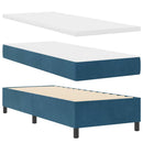 vidaXL Boxrugós ágy párnával fejtámlával Sötétkék 200 x 80 cm Bársony