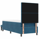 vidaXL Boxrugós ágy párnával fejtámlával Sötétkék 200 x 80 cm Bársony