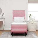 vidaXL Boxrugós ágy fejtámlával Rózsaszín 200 x 80 cm Bársony