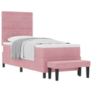 vidaXL Boxrugós ágy fejtámlával Rózsaszín 200 x 80 cm Bársony