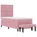 vidaXL Boxrugós ágy fejtámlával Rózsaszín 200 x 80 cm Bársony