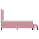 vidaXL Boxrugós ágy fejtámlával Rózsaszín 200 x 80 cm Bársony