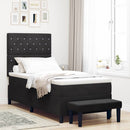 vidaXL Boxrugós ágy fejtámlával Fekete 200 x 90 cm Bársony