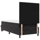 vidaXL Boxrugós ágy fejtámlával Fekete 200 x 90 cm Bársony