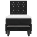 vidaXL Boxrugós ágy fejtámlával Fekete 200 x 90 cm Bársony