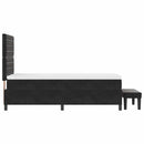 vidaXL Boxrugós ágy fejtámlával Fekete 200 x 90 cm Bársony