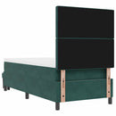 vidaXL Boxrugós ágy fejtámlával Sötétzöld 200 x 90 cm Bársony
