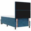 vidaXL Boxrugós ágy fejtámlával Sötétkék 200 x 90 cm Bársony