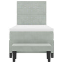 vidaXL Boxrugós ágy matracmal Világosszürke 100 x 200 cm Bársony