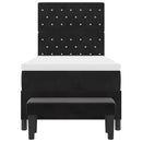 vidaXL Boxrugós ágy matracmal fejtámlával Fekete 100 x 200 cm Bársony