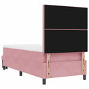 vidaXL Boxrugós ágy fejtámlával Rózsaszín 200 x 100 cm Bársony
