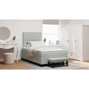 vidaXL Boxrugós ágy matracmal Világosszürke 120 x 190 cm Bársony