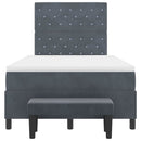 vidaXL Boxrugós ágy matracmal Sötétszürke 120 x 190 cm Bársony