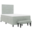vidaXL Boxrugós ágy fejtámlával Világosszürke 200 x 120 cm Bársony