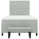 vidaXL Boxrugós ágy matracmal Világosszürke 120 x 200 cm Bársony