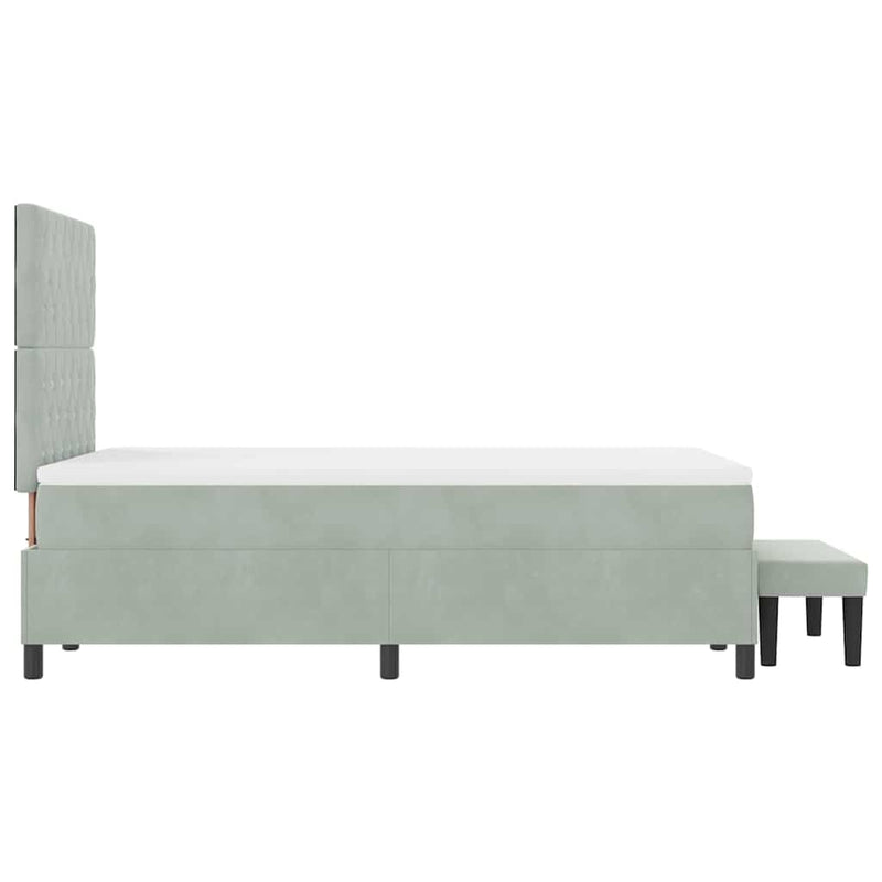 vidaXL Boxrugós ágy matracmal Világosszürke 120 x 200 cm Bársony