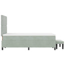 vidaXL Boxrugós ágy fejtámlával Világosszürke 200 x 120 cm Bársony