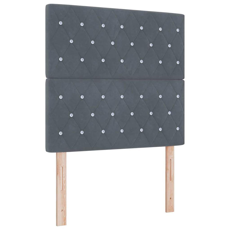vidaXL Boxrugós ágy matracmal Sötétszürke 120 x 200 cm Bársony