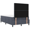 vidaXL Boxrugós ágy fejtámlával Sötétszürke 200 x 120 cm Bársony