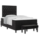 vidaXL Boxrugós ágy fejtámlával Fekete 200 x 120 cm Bársony