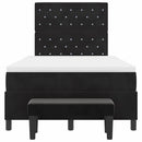 vidaXL Boxrugós ágy matracmal fejtámlával Fekete 120 x 200 cm Bársony