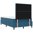 vidaXL Boxrugós ágy fejtámlával Sötétkék 200 x 120 cm Bársony