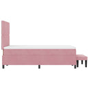 vidaXL Boxrugós ágy fejtámlával Rózsaszín 200 x 120 cm Bársony