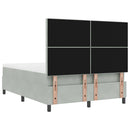 vidaXL Boxrugós ágy fejtámlával Világosszürke 190 x 140 cm Bársony