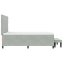 vidaXL Boxrugós ágy fejtámlával Világosszürke 190 x 140 cm Bársony