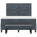 vidaXL Boxrugós ágy fejtámlával Sötétszürke 200 x 140 cm Bársony