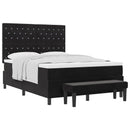 vidaXL Boxrugós ágy fejtámlával Fekete 200 x 140 cm Bársony