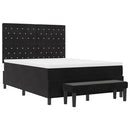 vidaXL Boxrugós ágy fejtámlával Fekete 200 x 140 cm Bársony