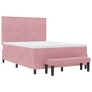 vidaXL Boxrugós ágy fejtámlával Rózsaszín 200 x 140 cm Bársony