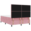 vidaXL Boxrugós ágy fejtámlával Rózsaszín 200 x 140 cm Bársony