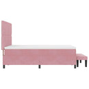 vidaXL Boxrugós ágy fejtámlával Rózsaszín 200 x 140 cm Bársony