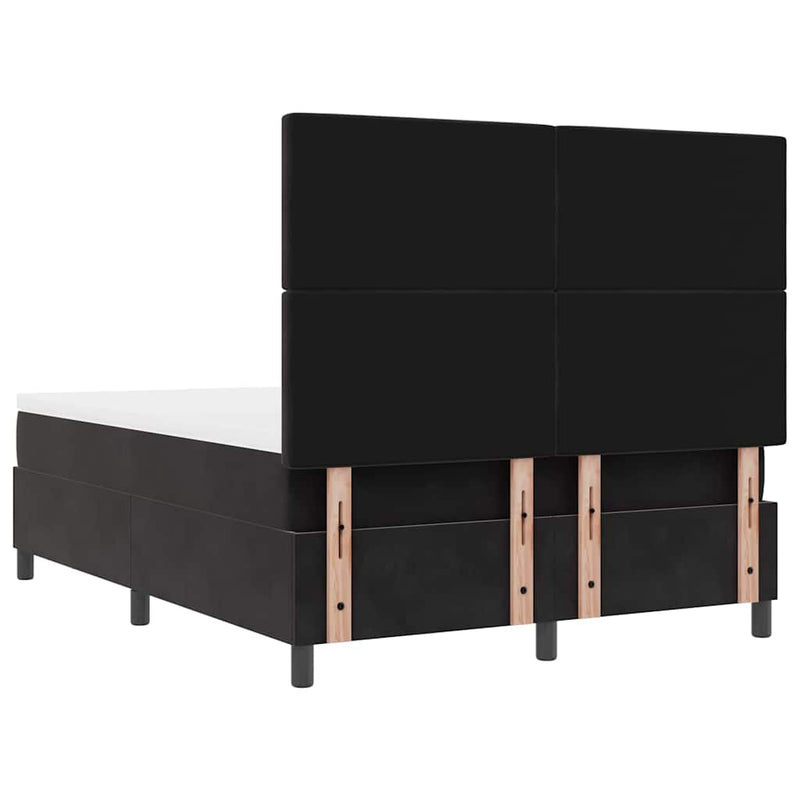 vidaXL Boxrugós ágy matracmal fejtámlával Fekete 160 x 200 cm Bársony