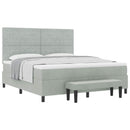 vidaXL Boxrugós ágy fejtámlával Világosszürke 200 x 180 cm Bársony