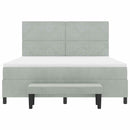 vidaXL Boxrugós ágy matracmal Világosszürke 180 x 200 cm Bársony