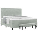 vidaXL Boxrugós ágy matracmal Világosszürke 180 x 200 cm Bársony