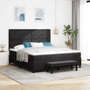 vidaXL Boxrugós ágy fejtámlával Fekete 200 x 180 cm Bársony