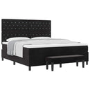 vidaXL Boxrugós ágy fejtámlával Fekete 200 x 180 cm Bársony