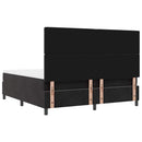 vidaXL Boxrugós ágy fejtámlával Fekete 200 x 180 cm Bársony
