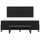 vidaXL Boxrugós ágy fejtámlával Fekete 200 x 180 cm Bársony