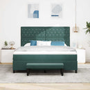 vidaXL Boxrugós ágy fejtámlával Sötétzöld 200 x 180 cm Bársony
