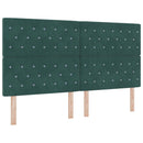 vidaXL Boxrugós ágy fejtámlával Sötétzöld 200 x 180 cm Bársony